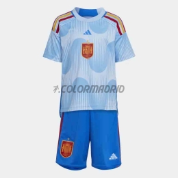 Camiseta España Segunda Equipación 2022 Copa Mundial Niño Kit
