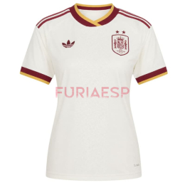 Camiseta España Segunda Equipación Mundial 2026 Blanco Mujer 2 Estrellas