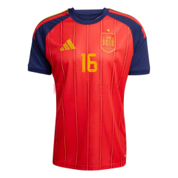 Camiseta Rodrigo 16 España Primera Equipación 2026 Rojo/Azul