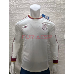 Camiseta España Segunda Equipación Mundial 2026 ML Blanco 2 Estrellas (EDICIÓN JUGADOR)
