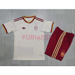 Camiseta España Segunda Equipación Mundial 2026 Blanco/Rojo Niño Kit 2 Estrellas
