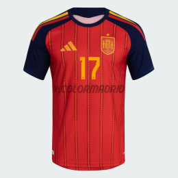 Camiseta Williams Jr. 17 España Primera Equipación 2026 Rojo/Azul