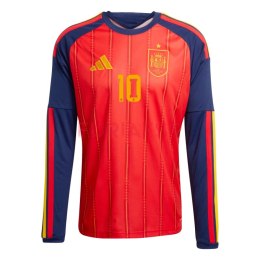 Camiseta Olmo 10 España Primera Equipación 2026 ML Rojo/Azul