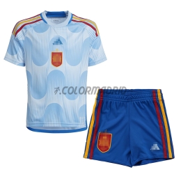 Camiseta España Segunda Equipación 2022 Niño Kit Mundial