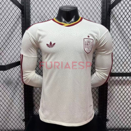 Camiseta España Segunda Equipación Mundial 2026 ML Blanco/Rojo (EDICIÓN JUGADOR)