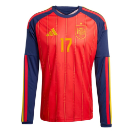 Camiseta Williams Jr 17 España Primera Equipación 2026 ML Rojo/Azul